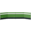 Outsunny Camping Windbreaker with Clear Windows and Steel Poles, for Beach Caravan Campervan, 725 x 140cm, Army Green
