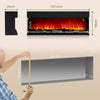 HOMCOM 1800W 15-40√¢‚Äû∆í Adjustable Flame Glass Panel Convector Heater, 152cm
