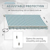 Outsunny Manual Retractable Awning, size (4m x3m)-Green/White Stripes