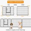 8 Panel 60cm/80cm Height Pen Fence with Lock and Large Door-Black-60 cm
