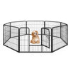 8 Panel 60cm/80cm Height Pen Fence with Lock and Large Door-Black-60 cm
