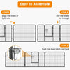 8 Panel 60cm/80cm Height Pen Fence with Lock and Large Door-Black-60 cm
