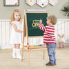 Double-sided Height Adjustable Wooden Art Easel for 3-10 Yeas Old-Natural