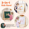 Double-sided Height Adjustable Wooden Art Easel for 3-10 Yeas Old-Natural