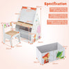 Double-Sided Kids Art Easel and Play Station for Boys Girls-White