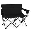 Double Camping Chair with Cup Holders and Carrying Bag-Black