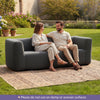 Double Inflatable Couch Portable Blow Up Sofa with Detachable Cover-Grey