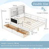 Single/Double Size Bed Frame with 2 Storage Drawers White-Double Size