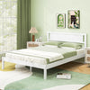 Double Size Wood Bed Frame with Headboard with Wooden Slats Support-Full Size