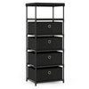 Dresser with 4 Drawer Wood Top and Metal Frame-Black