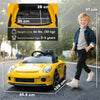 AIYAPLAY Kids Electric Car, 12V Licensed RUF GT Ride on Car with Suspension, Remote Control, Music for 3-5 Years Yellow