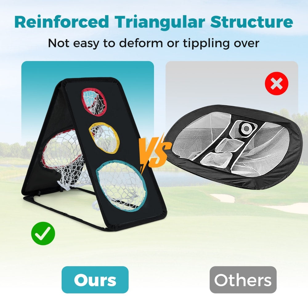 Comparison of the golf chipping net structure with another product