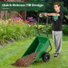 Heavy-Duty Garden Utility Cart with Pneumatic Tires-Green