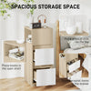 HOMCOM Slim Bedside Table, Narrow Bedside Cabinet with Open Shelf and 2 Drawers for Bedroom, Living Room, Natural Wood Finish