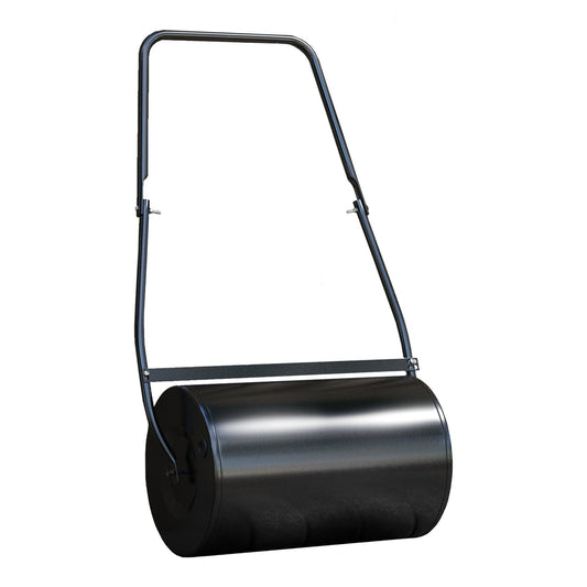 DURHAND 38L Garden Lawn Roller, a black metal roller with a handle