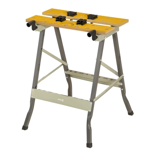 DURHAND 4-in-1 Work Bench shown assembled with its legs extended and ready for use