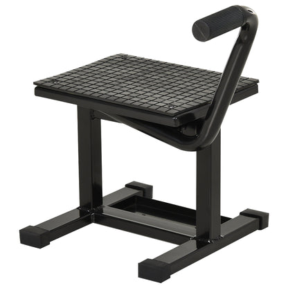DURHAND Steel Motorbike Jack Lift with a textured platform and a black handle