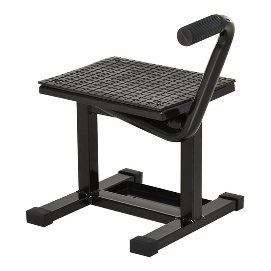 DURHAND Steel Motorbike Jack Lift with a textured platform and a black handle