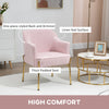 HOMCOM Accent Chair, Living Room Armchair, Vanity Chair with Gold Plating Metal Legs and Soft Padded Seat for Bedroom and Cafe, Set of 2, Pink