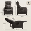 HOMCOM Recliner Armchair, Massage Faux Leather Push Back Reclining Chair with Adjustable Leg Rest, Side Pocket, for Home Living Room Theatre, Brown