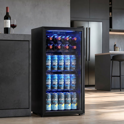 HOMCOM 90L Drinks Fridge in Black