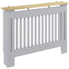 HOMCOM Slatted Radiator Cover, Painted Cabinet with Line Grill Design, 112L Ã 19W Ã 81H cm, Grey