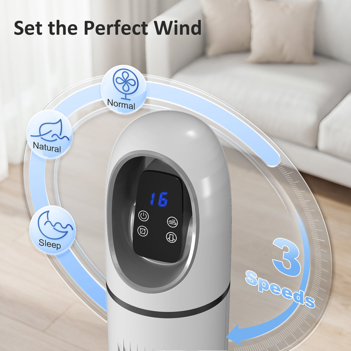 HOMCOM Tower Fan in White