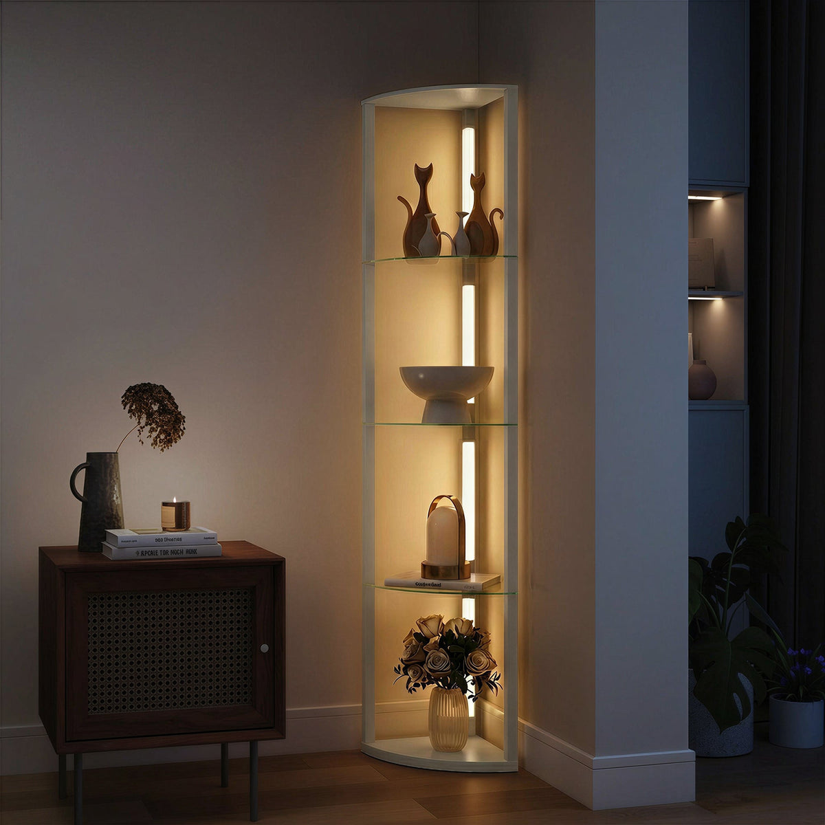 مصباح أرضي من HOMCOM LED بأرفف، مصباح قائم قابل للتعتيم مع مفتاح قدم لغرفة المعيشة وغرفة النوم، رمادي