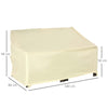 Outsunny 600D Oxford Cloth Furniture Cover, 2 Seater Sofa Protector for Garden Patio, Outdoor, Waterproof, Beige, 140L x 84W x 56/94H cm