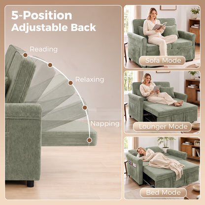 HOMCOM 2 Seater Sofa Bed in Light Green