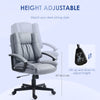HOMCOM Office Chair, Computer Desk Chair, Mid Back Executive Chair with Adjustable Height and Swivel Rolling Wheels for Home Study, Light Grey