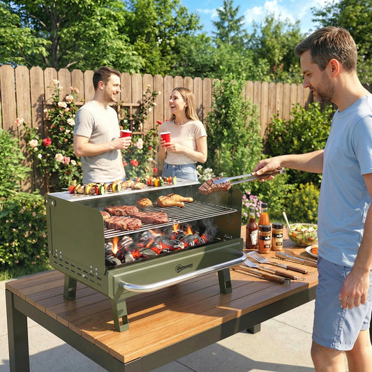 Outsunny Portable BBQ Grill in Green