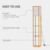 HOMCOM 3-Tier Floor Lamp, Floor Light with Storage Shelf, Reading Standing Lamp with Acrylic Shade for Living Room, Bedroom, Kitchen, Dining Room, Office, Dorm, 160cm, Natural