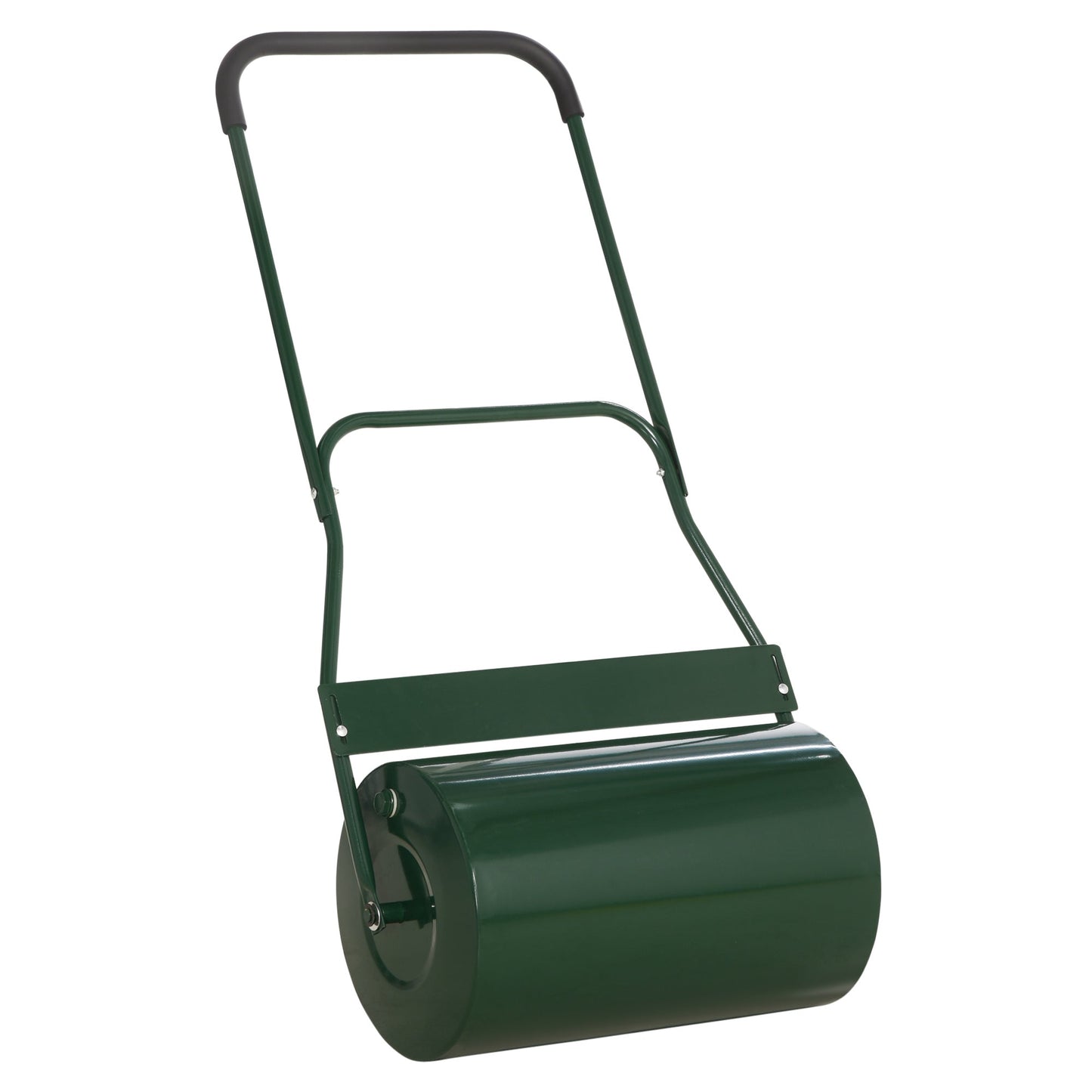 Outsunny 40L Garden Lawn Roller, Water Sand Filled Outdoor Grass Roller, a32cm Heavy Duty Metal Lawn Push Rolling Tool for Grass Seeding, Soil Levelling, Green