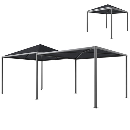 Outsunny √Ç 3√Ç x√Ç 3√Ç أو 3√Ç x 6m Garden√Ç Gazebo مع مظلة قابلة للتمديد وعجلات،√Ç UPF30+ Outdoor√Ç Metal Gazebo√Ç Canopy√Ç Shelter√Ç for BBQ, Event, Party