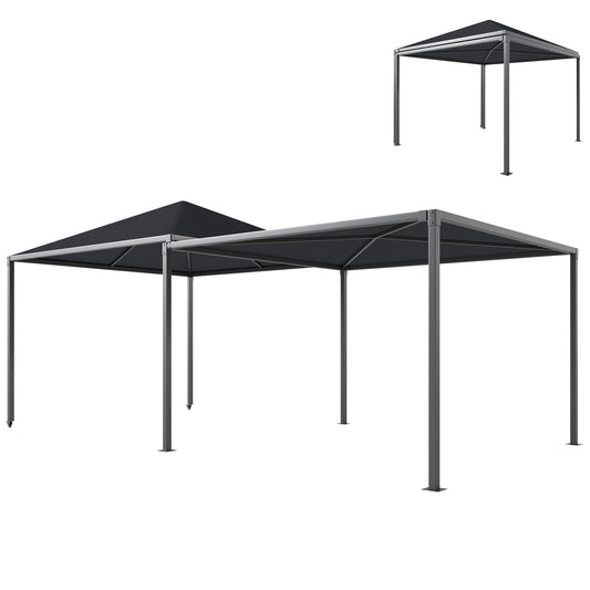 Outsunny√Ç 3√Ç x√Ç 3√Ç or 3√Ç x 6m Garden√Ç Gazebo with Extendable Awning and Wheels,√Ç UPF30+ Outdoor√Ç Metal Gazebo√Ç Canopy√Ç Shelter√Ç for BBQ, Event, Party