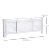 HOMCOM MDF Extendable Radiator Cover Cabinet Shelving Home Office Slatted Design White 139-208.5L x 20.5W x 82.5H cm