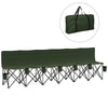 Outsunny 6 Seater Folding Camping Chair with Cup Holder & Carry Bag - Green