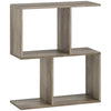 HOMCOM Side Table, Narrow End Table with Storage Shelves, S-Shaped, 3-Tier, 50W x 19.5D x 58H cm, Grey