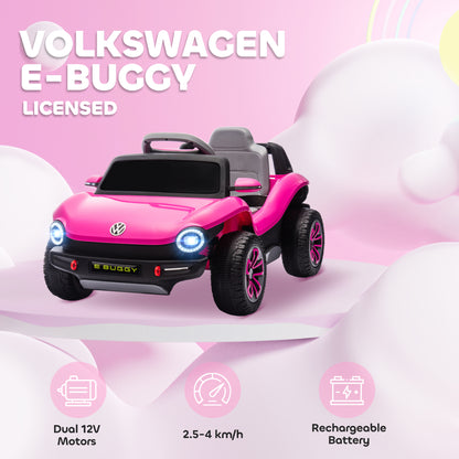 AIYAPLAY Volkswagen Licensed Kids Electric Car in Pink