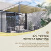 Outsunny Retractable Pergola Cover, 2.55 x 2.5 m Replacement Canopy Fabric for 3 x 3 m Frame, Roof Top Only, Beige