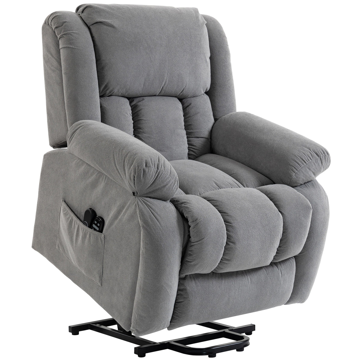 HOMCOM Recliner Armchair Lift Chair, Electric Recliner Chair with Vibration Massage and Heat, Wide Seat, USB Port, Light Grey