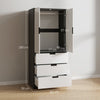 HOMCOM 2 Door Wardrobe, Modern Wardrobe with 3 Drawers and Hanging Rod for Bedroom, High Gloss White