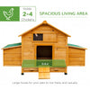 PawHut 2 Piece Wooden Chicken Coop and Run Set, Poultry Run Cage with Nesting Box, Slide-Out Tray, for 4-8 Chickens, Yellow