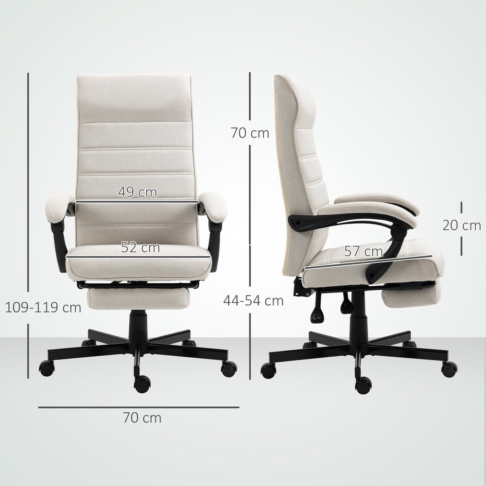 Vinsetto Office Chair in Cream White