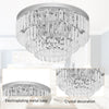 HOMCOM Set of 2 Modern Crystal Ceiling Lights, Chandeliers, Pendant Lamps w/ 7 Lights, E14 Fittings for Living Room, Bedroom, Silver