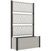 Outsunny Garden Planter Box with Trellis, Liner for Climbing Plants, Vegetables, Flowers, 90 x 35 x 148 cm, Mixed-grey