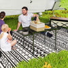Outsunny Folding Grill Table, 4.5ft Portable Camping Table with 2 Wing Panels, Height Adjustable Metal Picnic Table for Camping, Picnic and BBQ, Black