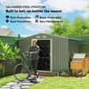 Outsunny 9 x 6ft Metal Garden Shed, Outdoor Storage Tool House with Ventilation Slots, Foundation Kit and Lockable Double Doors, Light Green