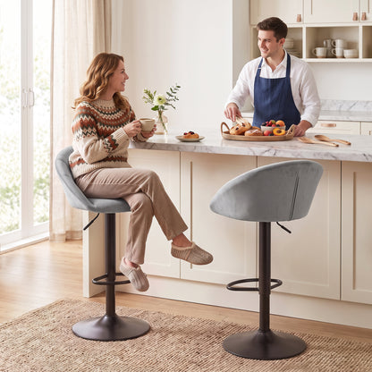 HOMCOM Stool Counter Backs in Light Grey